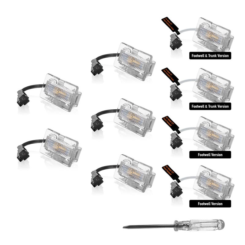Oznium Full 9 Pieces Upgrade LED Kit for Tesla Model 3 with Ultra-Bright Replacement Light Bulbs - LEDs fit Trunk, Frunk, Door Puddle, Foot-Well, etc - Image 1